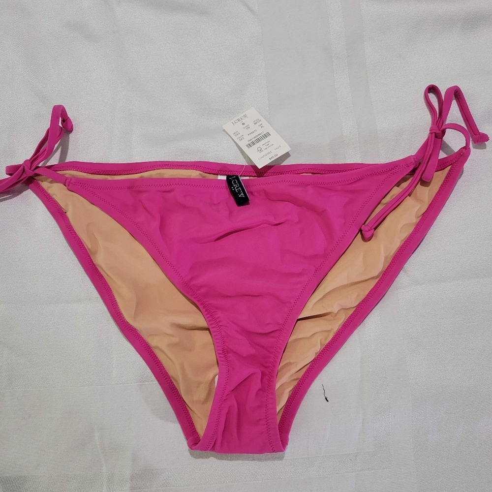 J. Crew Pink and Tan Bikini with Adjustable Side Ties